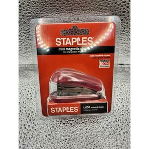 Staples Mini Pink Magnetic Stapler with 1000 Standard Staples & Remover NEW